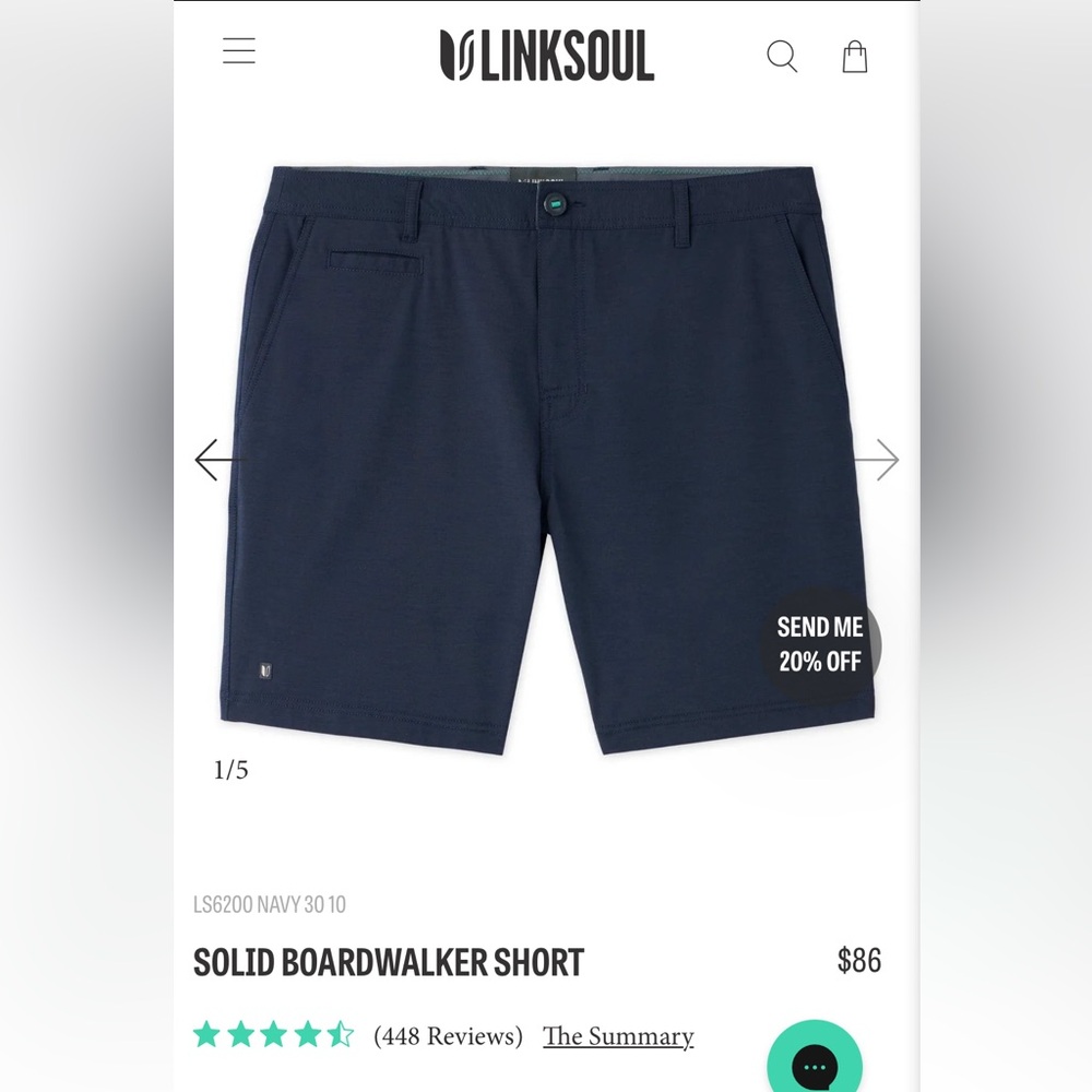 Men's Linksoul Boardwalker Golf Gray Shorts - Picture 8 of 9